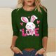 thumbnail image 2 of Camisetas Casuales de las Mujeres Impresas 3/4 Manga Cuello Redondo Blusa, Moda Ligera Superior para el Hogar Y el Uso Diario, Cómoda Imitación de la Tela Del Estante, 2 of 7