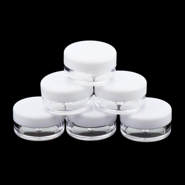 Baohd 50pcs Empty Round Makeup Jar Pot Travel Cream Powder Cosmetic Container Case White