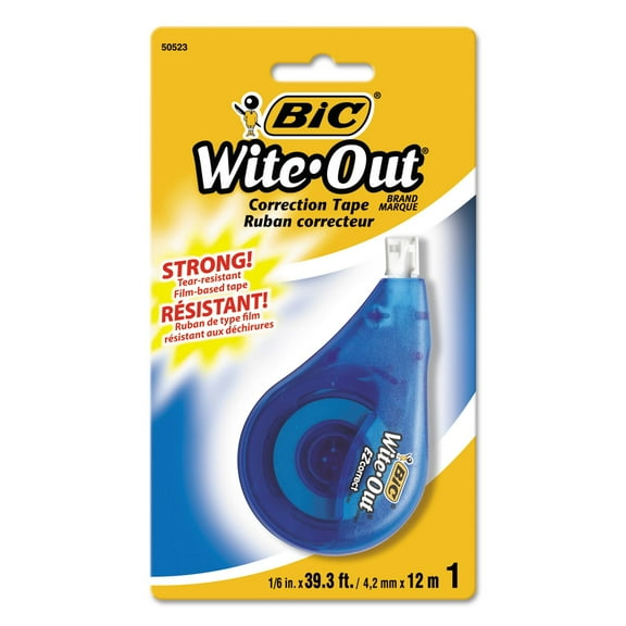 BIC Wite-Out Brand EZ Correct Correction Tape, White (Pack of 6)