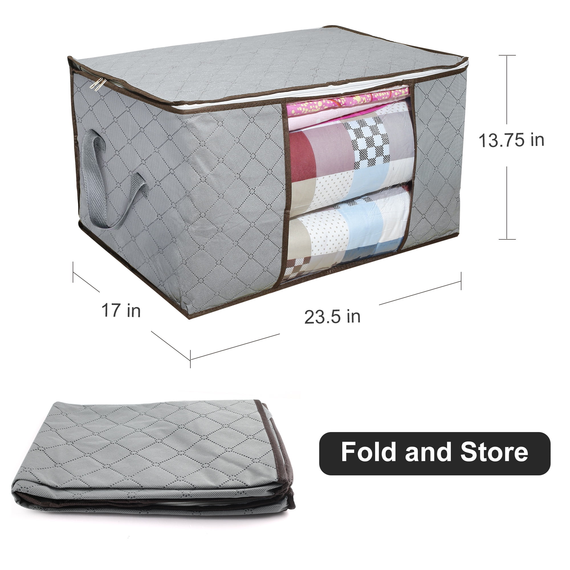 MCOLIMA Clothes Organizers and Storage,3 Pack Large 90L Foldable Storage  Bags Bedding Storage Containers with Zipper Lids, Closet Collapsible  Clothing