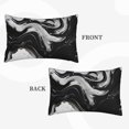 thumbnail image 2 of Naloa Fluid Black White Paint Swirls Pillowcase, Throw Pillowcase, Wrinkle-Free, Stain-Resistant with Hidden Zipper for Bedroom Sofa-16"x24", 2 of 6