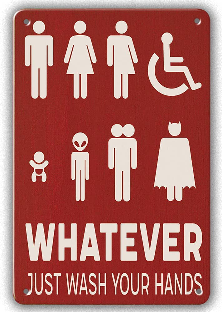 Whatever Just Wash Your Hands Sign Funny All Gender Metal Tin Sign Wall  Plaque for Bathroom Restroom Toilet Washroom 12