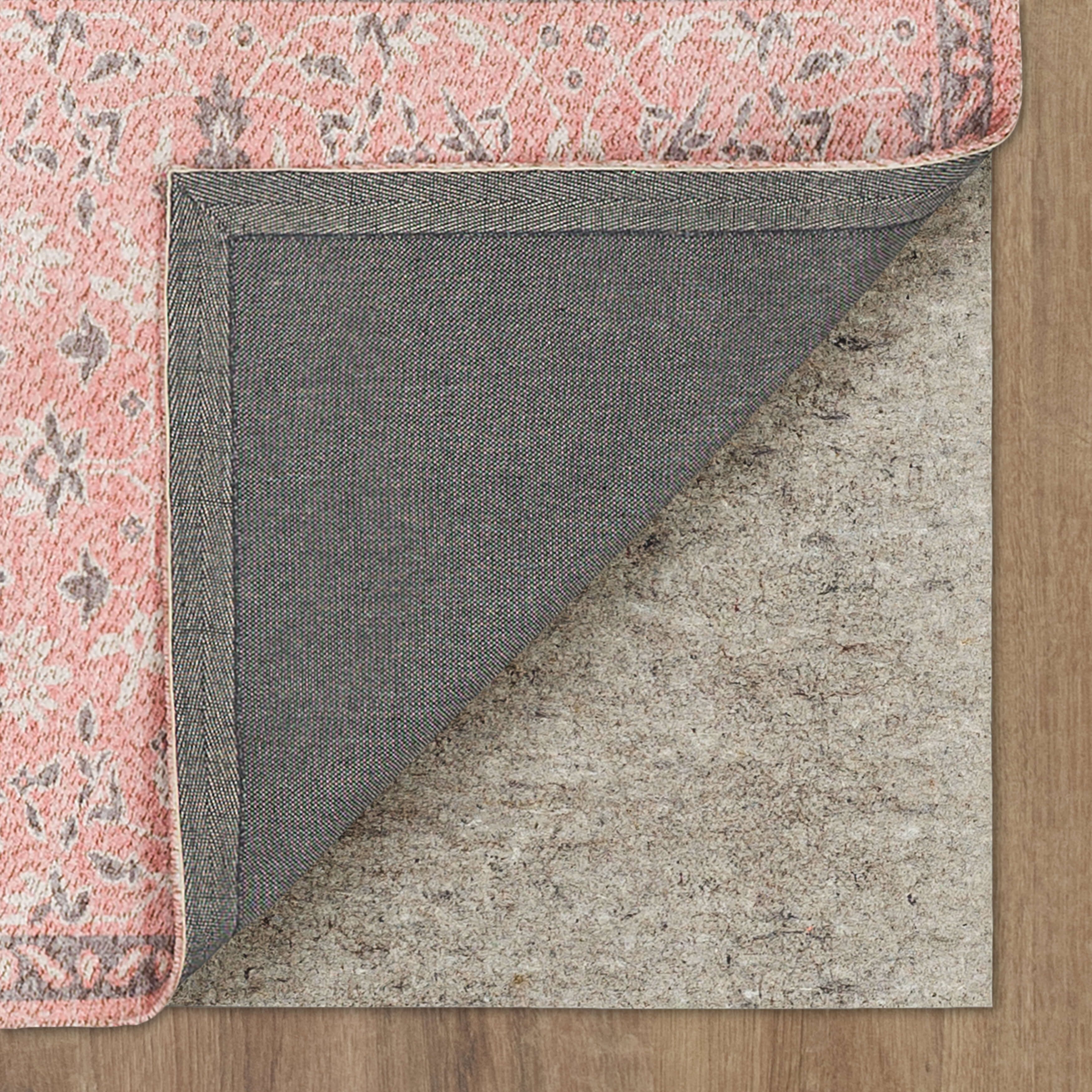 Mainstays Zula Jardin Low Pile Stain/Fade Resistant Polyester Indoor Runner Rug, Pink, 1'10" x 6'