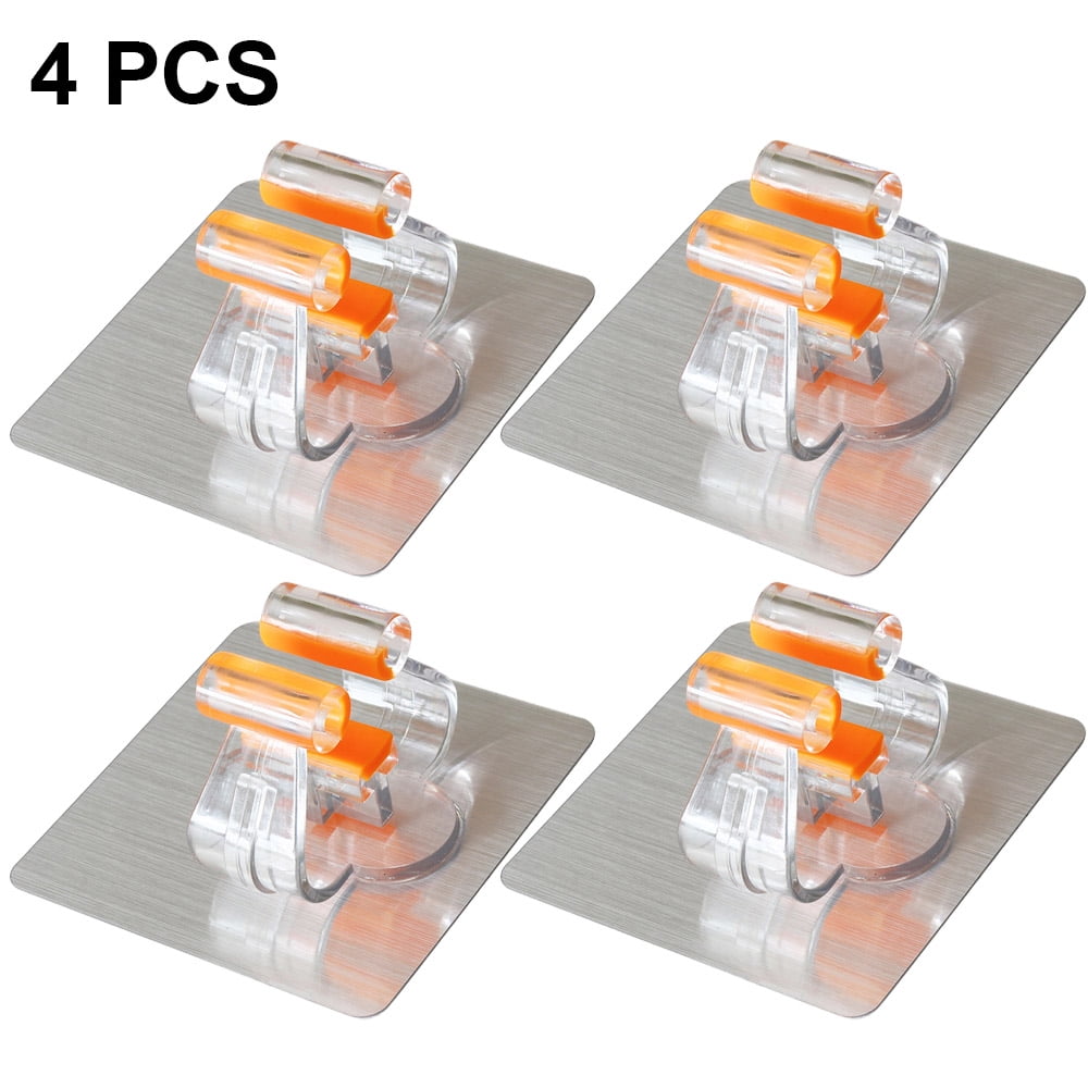 4 PCS Broom Holder, Broom Gripper Mop Holders Wall Mount, Mop Racks