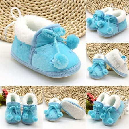 

Unisex Newborn Baby Cotton Booties Stay On Slippers Soft Shoes Non Slip Infant Boys Girls Winter Warm Shoes 0-18M