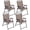 Brown, variant on Arlopu Patio Chairs Set of 2, Outdoor Folding Chairs w/ Armrests & Metal Frame, Outside Foldable Dining Chairs for Lawn Deck Porch Beach Yard