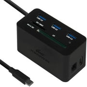 Kingwin USB HUB Adapter w/Memory Reader Writer & USB 3.0 HUB - Thunderbolt 3 Supports High Speed SD ro CF