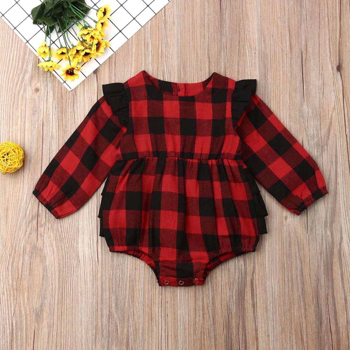 baby boy plaid romper