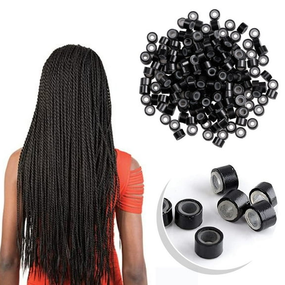 Raindrops Hair Cuffs 500Pcs Silicone Ring For Women Braiding Beads Festival Party Decorations
