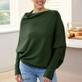 thumbnail image 2 of Duoif Sweaters for Women Trendy Light Weight Sweaters for Women Casual Long Sleeve Tops Winter Knit Drop Shoulder Sweater Fall Jumper Tunics Women's Sweaters Womens Tops Green L, 2 of 6