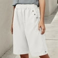 thumbnail image 2 of JIKNTTR Workout Shorts Women Cotton Casual Shorts Daisy Fashion Print Pocket Wide Leg Button Loose Pants Women's Hiking Cargo Shorts, 2 of 8
