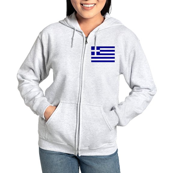 CafePress - Greece Flag - Women's Zip Hoodie