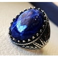 thumbnail image 6 of Sodalite Mans Ring, Natural Blue Sodalite, Unisex Ring, Oxidized Silver Jewelry, 925 Silver Ring, Birthday Gift, Heavy Men Ring, Arabic Design, Ottoman Style Ring, Christmas, Turkey Mens Signet Ring, 6 of 6