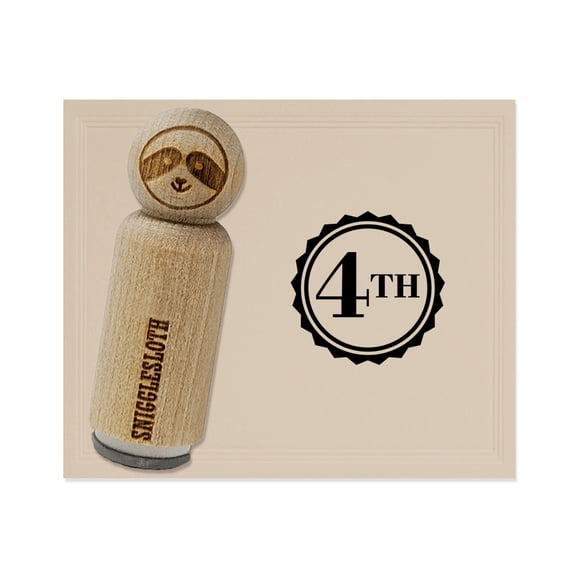 Fourth 4th Place Circle Award Rubber Stamp for Scrapbooking Crafting Stamping - Mini 1/2 Inch