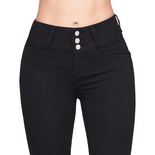 Jeans Super skinny Isabella cintura regular Seven Jeans 0117 NGRO/Estilo Colombiano/Talla 7