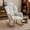 Ivory, variant on Rocking Chair for Nursery, Teddy Upholstered Glider Rocker with High Backrest and Supportive Headrest, Comfy Armchair Rocking Accent Chairs for Living Room, Bedroom, Offices (Ivory)