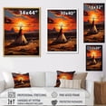 thumbnail image 4 of Designart "Ancient Pathways Red Native Tipi Serenity I" Cityscapes Floater Framed Canvas Wall Art, 4 of 7