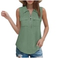 thumbnail image 6 of ZunFeo Womens Sleeveless Polo Shirt, Sage Green Breathable Eyelet Summer Top with Zip Front, Stretchy Casual Shirt,Size S, 6 of 9