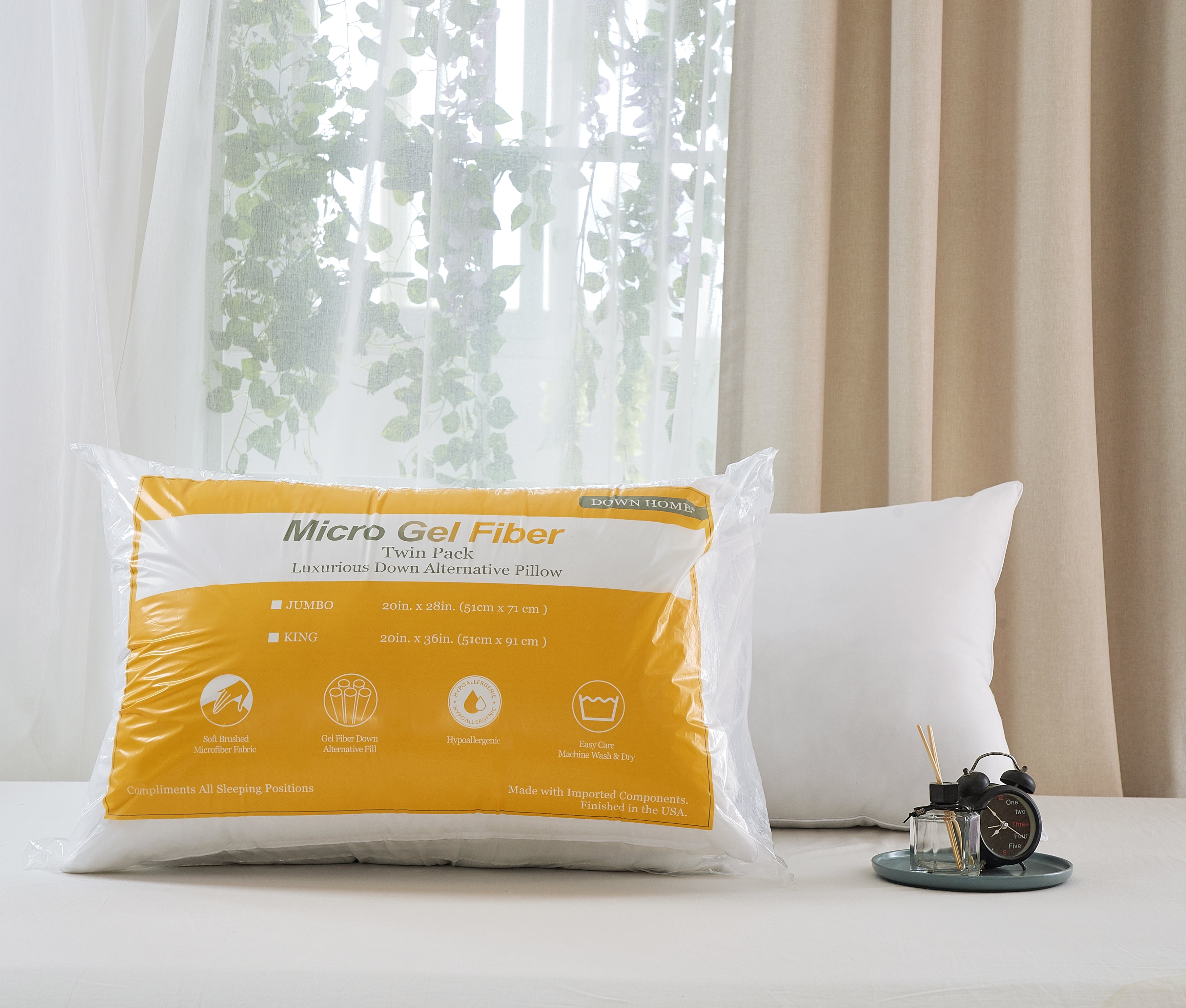 Micro gel top fiber pillow