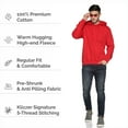 thumbnail image 5 of Klizzer Luxury 100% Cotton Hoodies for Men - Rich Fabric, Soft & Comfortable, RED (Sizes S-2XL), 5 of 7