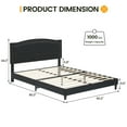 thumbnail image 7 of Yiwa Rivet Design Upholstered Metal Bed Frame with Wood Slat Support, No Box Spring Needed, Linen Cloth Finish, 7 of 7