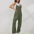 thumbnail image 5 of UVEASISHA Casual Jumpsuits for Women Sleeveless Criss Cross V Neck Rompers Loose Fit Bib Overalls with Pockets Army Green XXL, 5 of 8