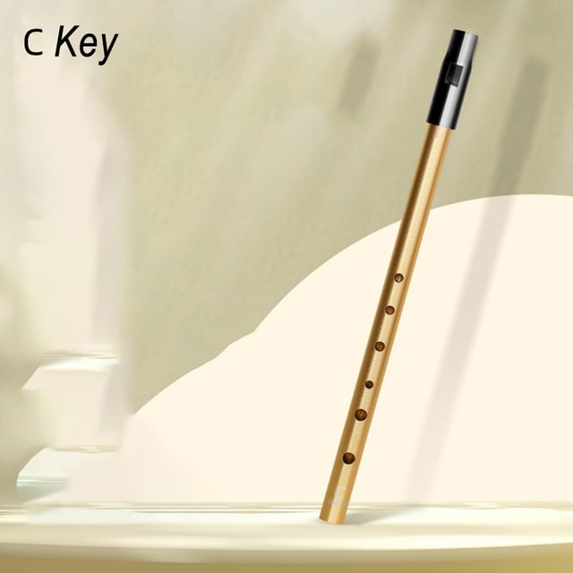 Irish Whistle Flute C D Bb Key 6Hole Flute Alloy Musical Instruments Accessories For Woodwind Instrument With Bags Gold C Key