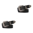 thumbnail image 3 of Guardoinrt Ceintures en Faux Cuir avec Boucle Sculptée pour Femmes Jeans Robe Noire Type A 2Set, 3 of 6