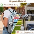 thumbnail image 6 of COEQINE Clear Backpack Heavy Duty for School Transparent PVC & Polyester Backpack 17 Inch Large Daypack Schoolbag Work Bag with Multiple Pockets for Women Kids, Cute Shark Blue, 6 of 7
