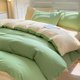 thumbnail image 4 of Conjunto de ropa de cama de algodón lavado al agua de color puro, 1.8m, cuatro piezas, para todas las estaciones, verde, 4 of 9