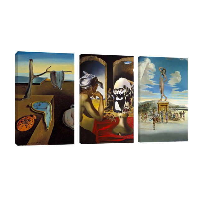 Cuadro Decorativo Tríptico Vertical Arte Dalí Canvas Revolution Set De 3 Cuadros 25x38 cm
