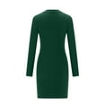 thumbnail image 4 of Oplxuo Women's Long Sleeve Pullover Sweater Dress, Sexy Slim Fitted Crew Neck Casual Ribbed Knit Bodycon Dresses, 4 of 5