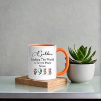 Personalized 70th Birthday Coffee Mug Women Custom Name Ceramic Coffee Cup with Wildflower Design 11oz Mom Grandma or Her Mother s Day Dishwasher Coff