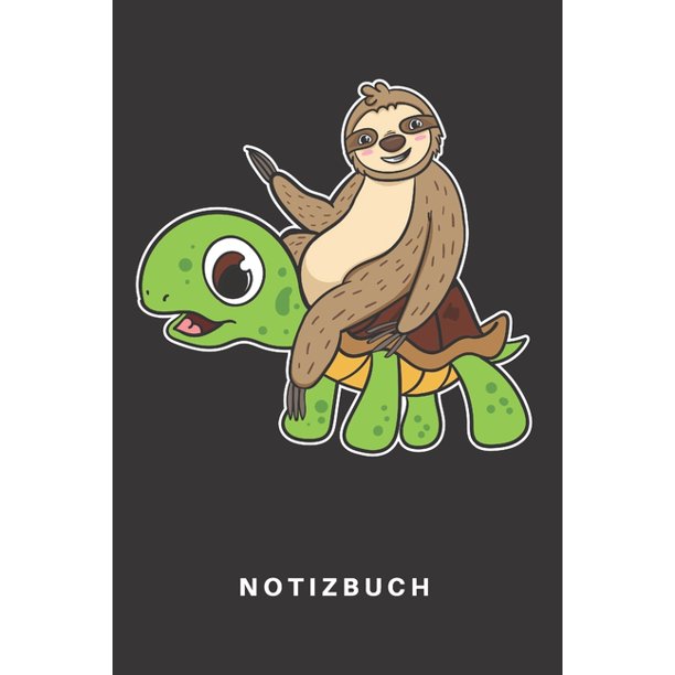 Notizbuch Notizbuch Notizheft Schreibbuch 110 Seiten Punkteraster Punkte Din A5 Faultier Faultiere Zoo Tier Tiere Tierpfleger Lustig Australien Selten Faul Schildkrote Schildkroten Reiten Comic Strand Urlaub