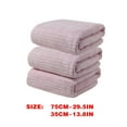 thumbnail image 3 of PEIBang 3Pcs Stripe Bath Towels,Super Soft and Absorbent Coral Velvet Towels,Microfiber Hair Towels for Bathroom,Kitchen and Gym, 3 of 4