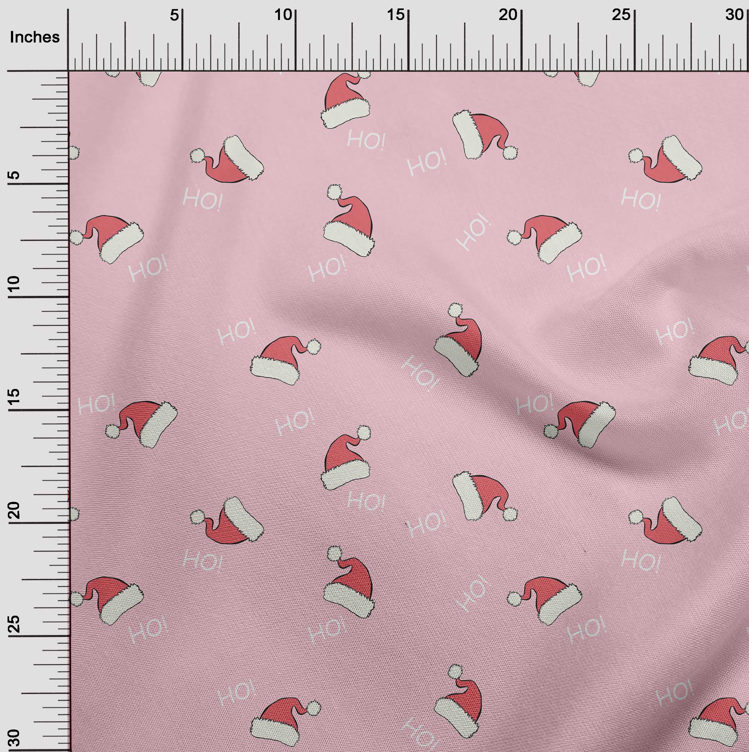 oneOone Cotton Poplin Light Pink Fabric Christmas Hats Fabric For Sewing Printed Craft Fabric By The Yard 42 Inch Wide