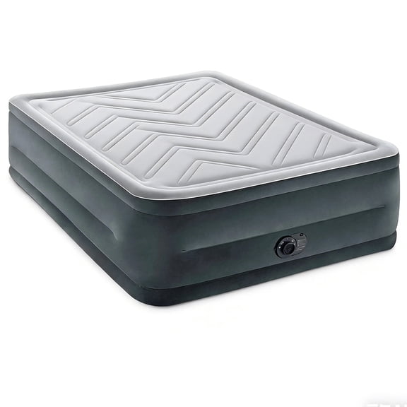 22in Queen Dura-Beam Air Mattress with Built-In Pump, 600lb Capacity for Travel Camping