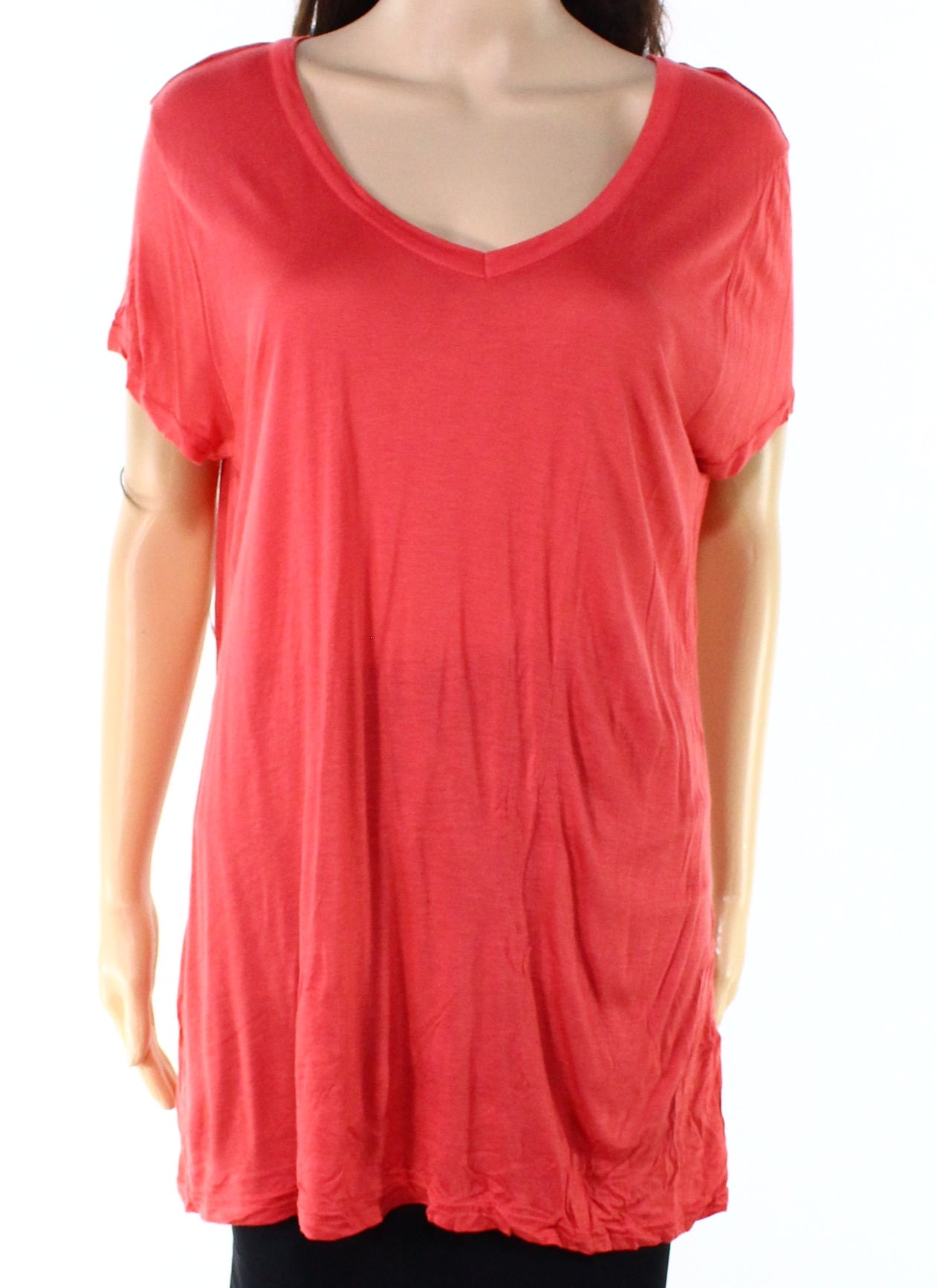 14th & Union - 14th & Union NEW Red Womens Size XL V-Neck Short Sleeve ...