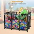 thumbnail image 6 of Yescom Metal Frame 10 Wheels Rolling Mesh Pool Storage Bin Organizer for Pool Toys Balls, Black, 6 of 10