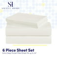 thumbnail image 5 of Sweet Home Collection Fits 18"-24", Extra Deep Pocket, 6 Piece Supreme Microfiber Sheet Set, King - Ivory, 5 of 5