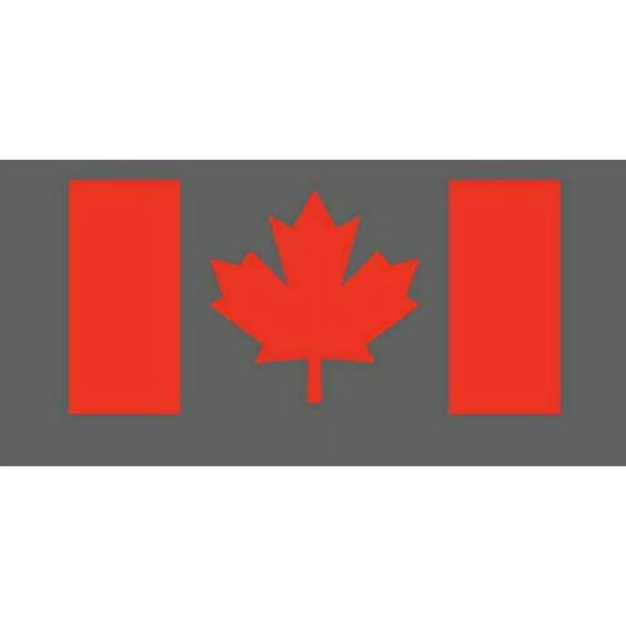 Canadian Flag Decal Sticker - Size:3.0 x 6.2 inches - Color:Red