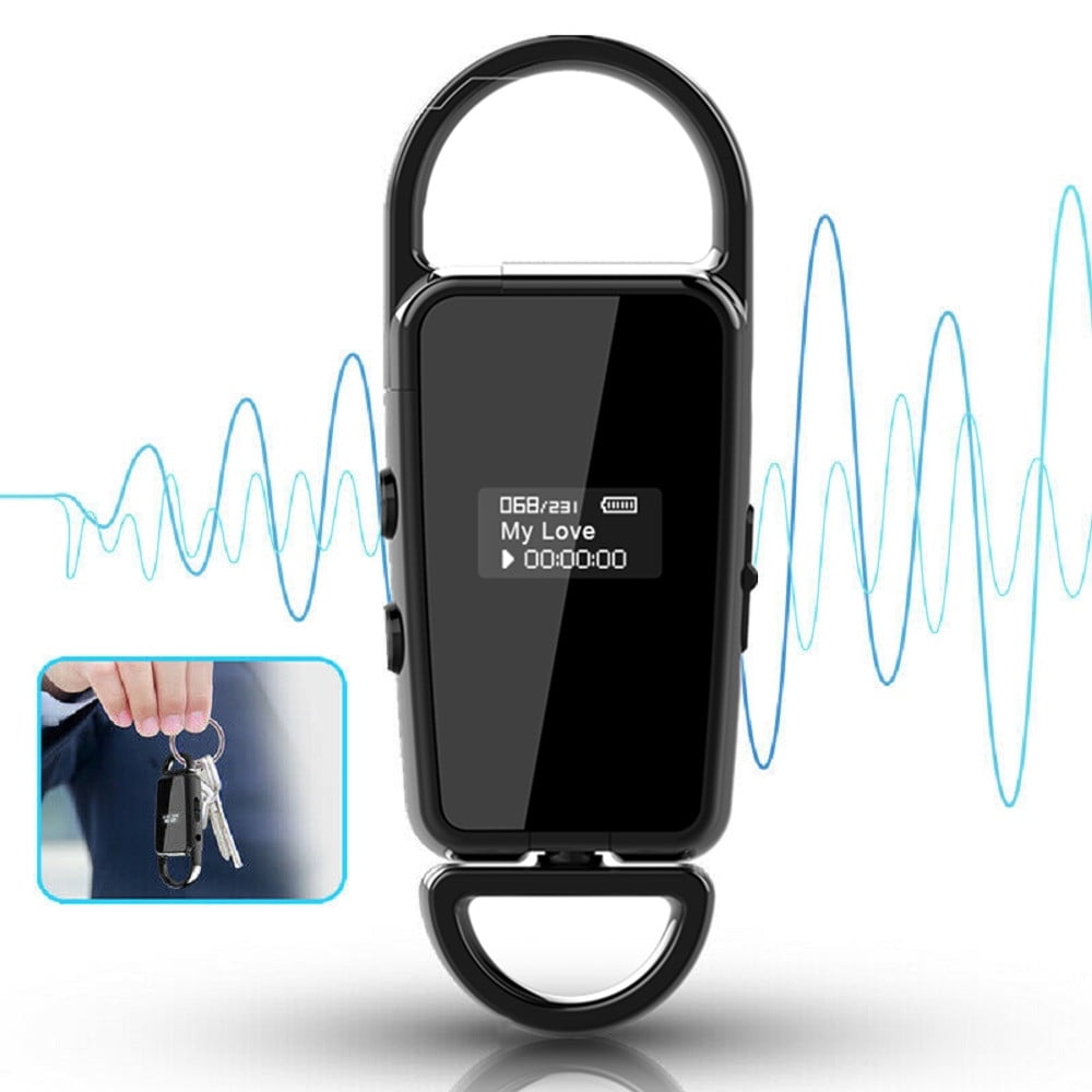 8GB Keychain Voice Recorder, Voice Activated Recorder with Triple Noise
