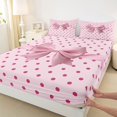 thumbnail image 4 of Erosebridal Cartoon Bow Knot Queen Sheet Sets 4 Pieces for Girls Teens,Kids Dreamy Princess Polka Dots Bed Set,Breathable Home Decor, 4 of 5