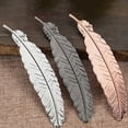 thumbnail image 3 of Farfi Anti Fade Bookmark Electroplating Brass Exquisite Feather Bookmark Stationery for Daily (Black Type B), 3 of 13