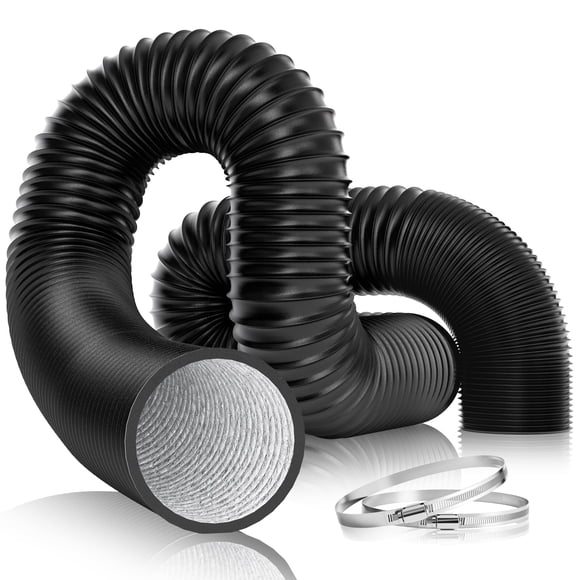 Conducto de aluminio VIVOSUN de 4 pulgadas y 25 pies con 2 abrazaderas para ventilación HVAC
