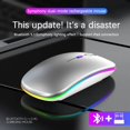 Rechargeable Bluetooth Wireless Mouse with 2.4GHz USB RGB 1600DPI Mouse