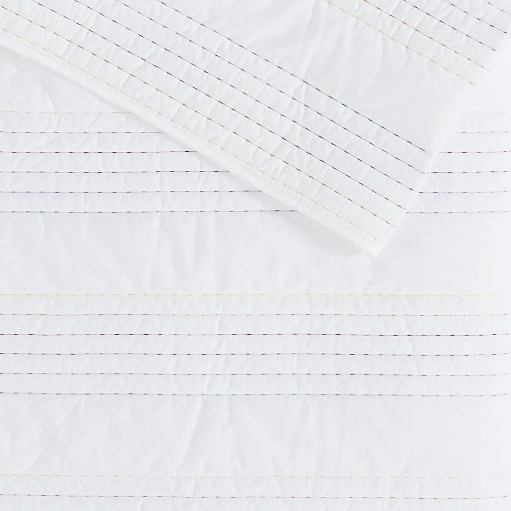 Crayola  Reversible Pick Stitch Quilt Set White Multi - Twin