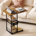 thumbnail image 4 of Mesa auxiliar Sonyabecca en forma de C con cajón y ruedas, 4 of 7