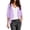 Purple, variant on Casual Lightweight Cardigans for Women 3/4 Sleeve Chiffon Solid Color Blouse Soft Open Front Jacket