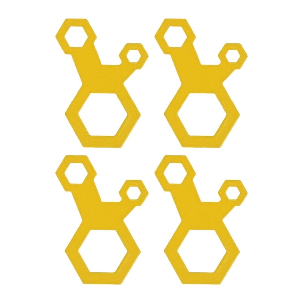 4x Gancho de apriete antideslizante de material acero inoxidable Tensores de 3 orificios Tienda de cuerda Cuerda 4 piezas para mochilero amarillo